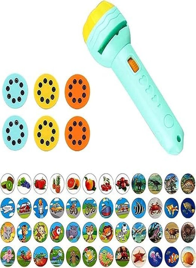 GETNAKSH 3 Slides 24 Pictures Clear Projection Flashlight Projector Torch for Kids, Mini Light Projector Toys, Lighting Toys for 2 & 3 Year Old (6 Slide Torch) - Image 1